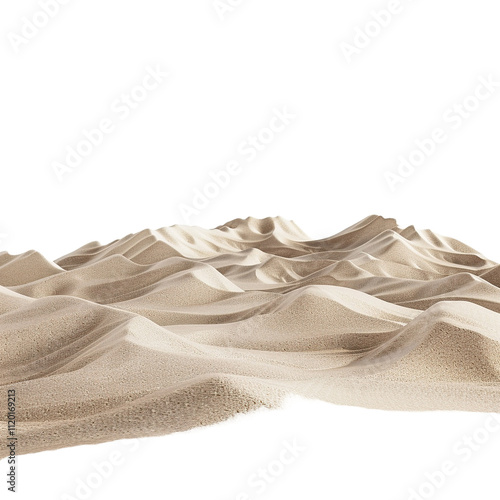 3d rendering for landscape concept Realistic sand on transparent or white background png