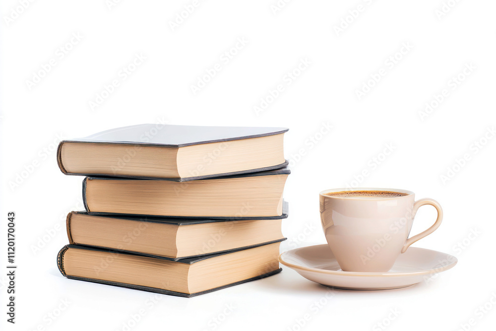books and a cup of coffee with empty space copy books and a cup of coffee with empty space copy