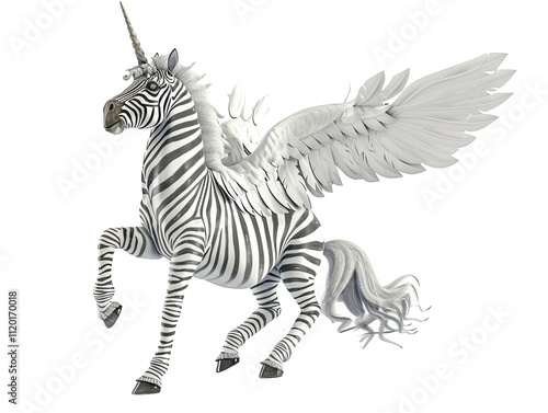 Wallpaper Mural A fantasy creature a zebra as a mythological on transparent or white background png Torontodigital.ca