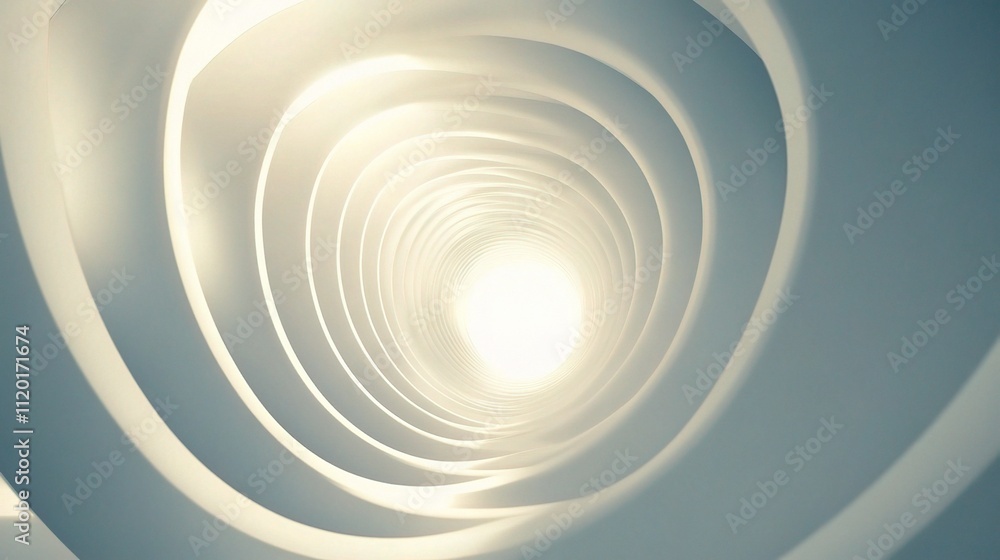 Obraz premium Abstract Modern Loop Design with Soft White Light and Depth