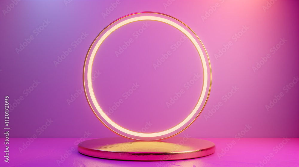 Elegant Purple and Golden Podium for Product Display Elegant Purple and Golden Podium for Product Display