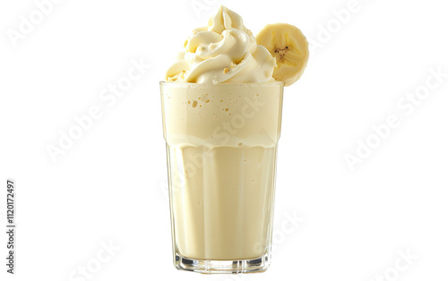 Banana milkshake on transparent or white background png