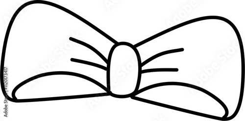 Ribbon and bow illustration outline for coloring 