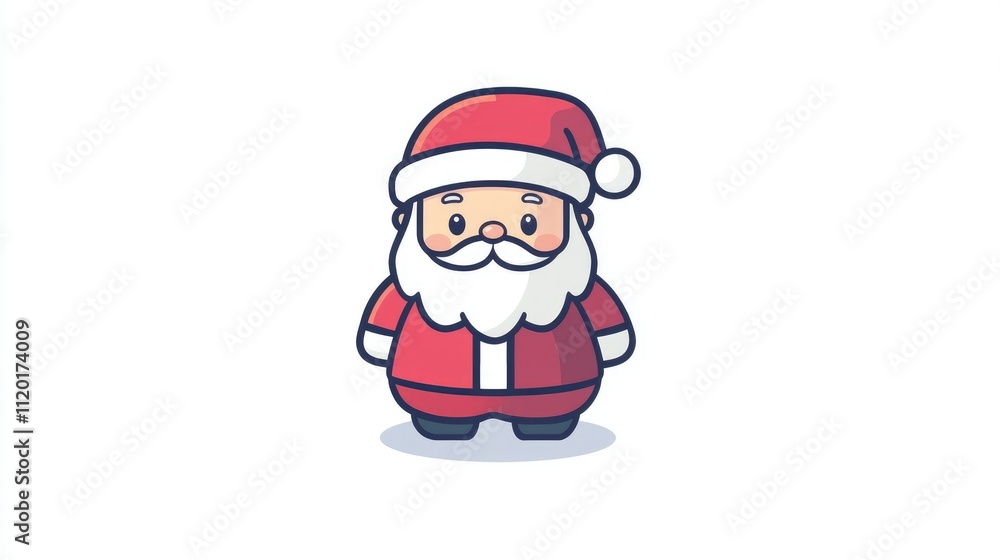 Cute Christmas character Santa Claus in red coat and hat Cute Christmas character Santa Claus in red coat and hat