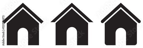 Home icon. House icon. House vector icons. Set of black houses symbols.