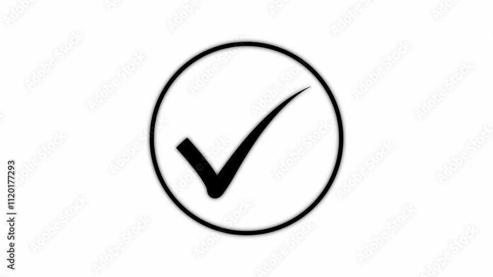 check mark in circle icon animation background. check mark in circle icon animation background.
