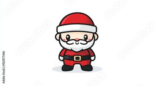 Cute Christmas character Santa Claus in red coat and hat