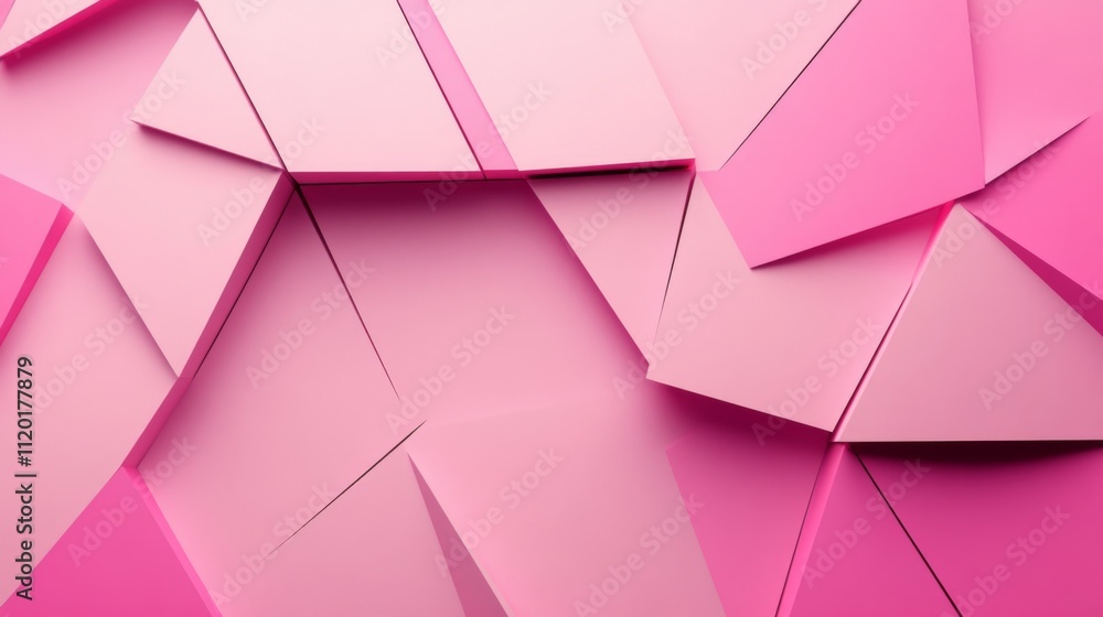 Obraz premium Pink Abstract Geometric Background - Minimalist 3D Design