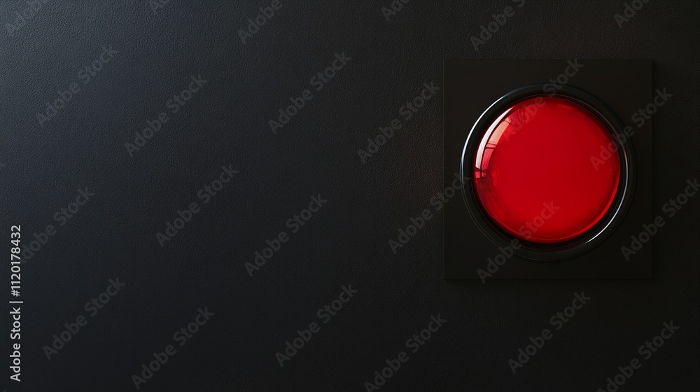 Red illuminated push button on black background. Red illuminated push button on black background.