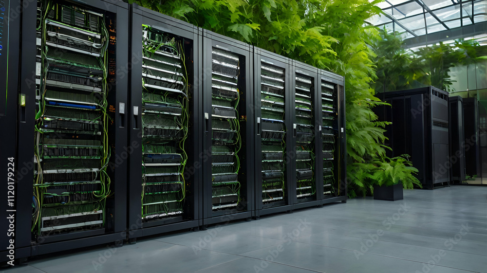 server rack with servers server rack with servers