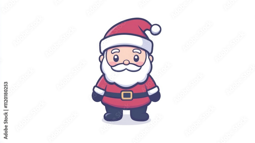 Cute Christmas character Santa Claus in red coat and hat Cute Christmas character Santa Claus in red coat and hat