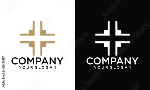 Creative church logo. Christian cross logo vector