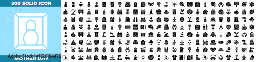 Motherday Solid Editable Icons set.