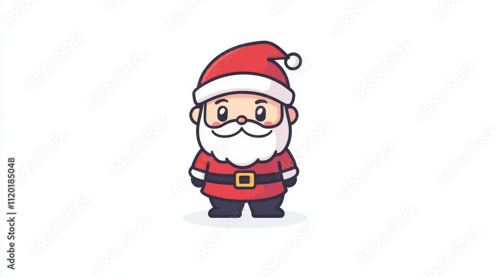 Cute Christmas character Santa Claus in red coat and hat Cute Christmas character Santa Claus in red coat and hat