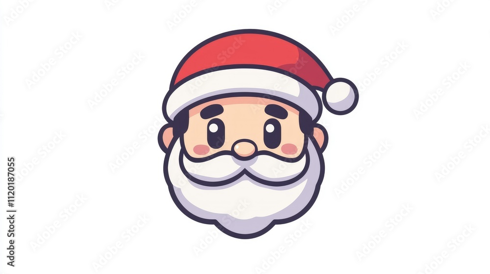 Cute Christmas character Santa Claus in red coat and hat Cute Christmas character Santa Claus in red coat and hat