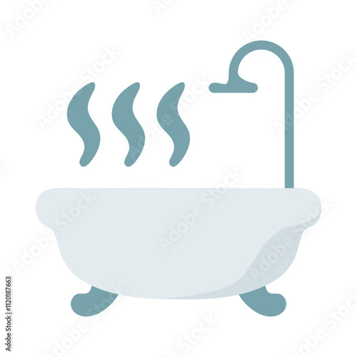 Bathtub Emoji Vector Illustration - Bathroom and Hygiene Clipart Design