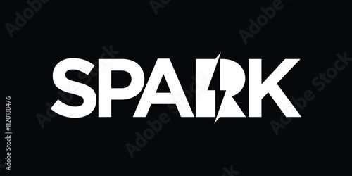 Spark typography logo graphic vector, wordmark design text template  
