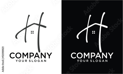 Creative home logo design, the letter "H" is designed to be a symbol or Icon of the house vector