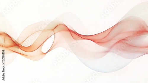 Abstract Wavy Thin Lines with Soft Colorful Hues on Minimal Background