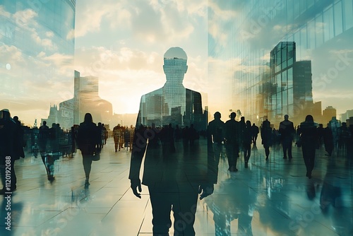 Modern Business Leader in Futuristic City