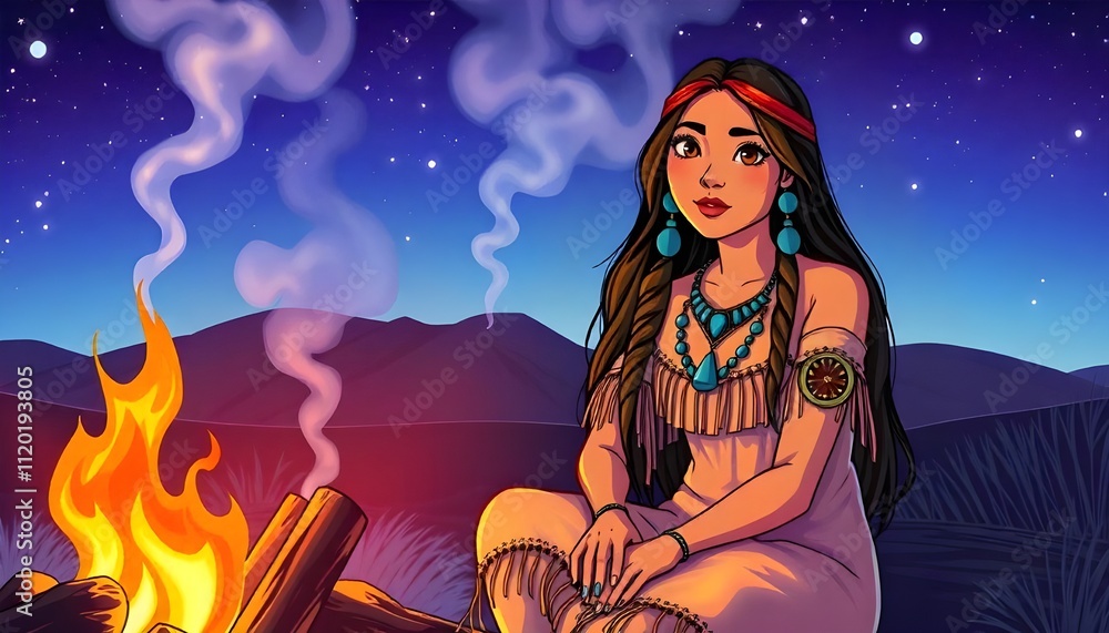 Beautiful red indian girl drawing Beautiful red indian girl drawing