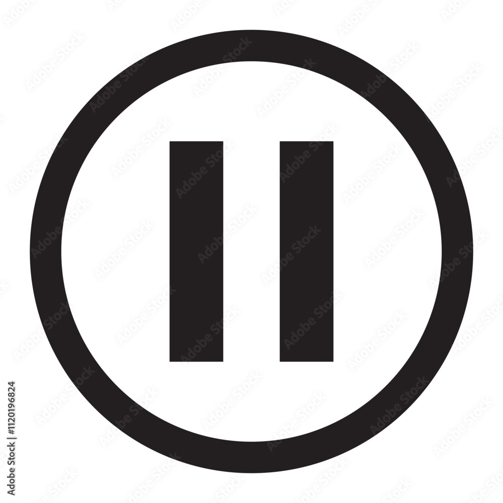 Pause icon. Pause icon vector illustration. Pause icon. Pause icon vector illustration.