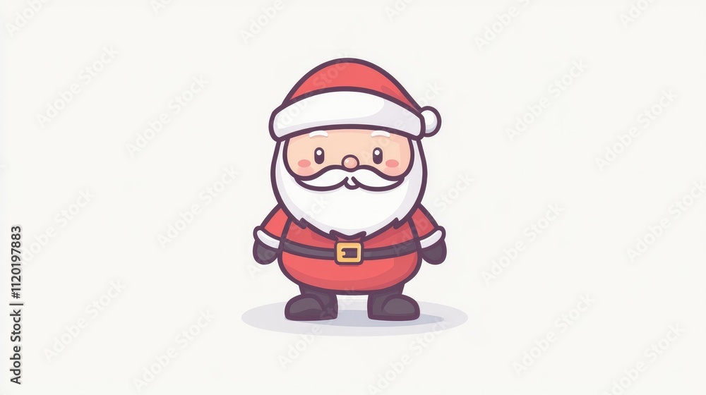 Cute Christmas character Santa Claus in red coat and hat Cute Christmas character Santa Claus in red coat and hat