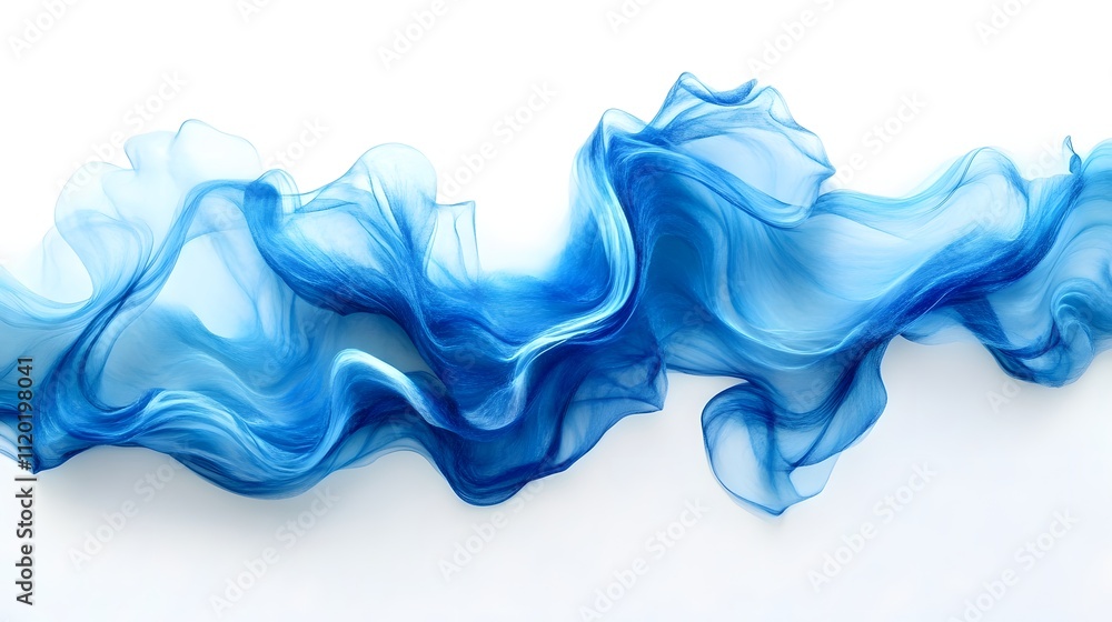 Blue wave on the white background. A stunning blue wave on the white background. Blue wave on the white background. A stunning blue wave on the white background.