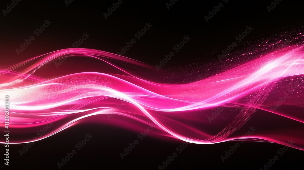 Abstract Neon Light Waves in 3D Design for Technology Background Abstract Neon Light Waves in 3D Design for Technology Background