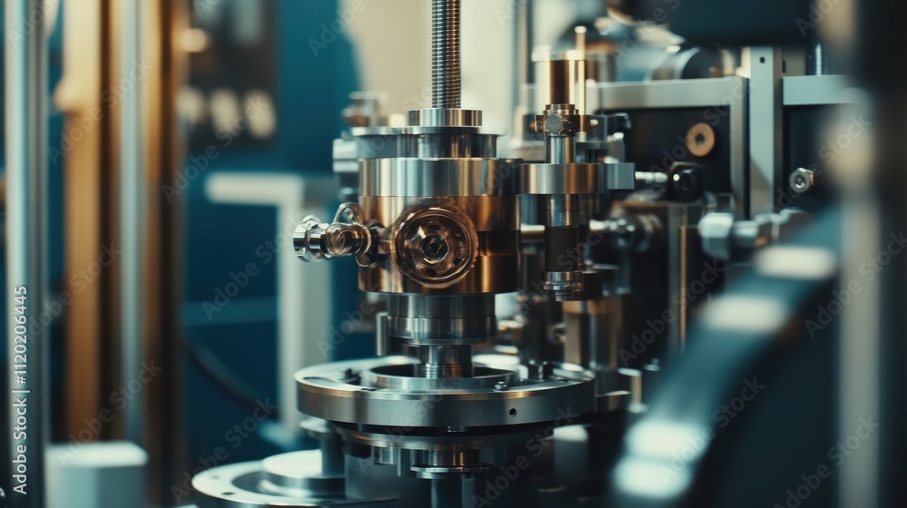 Close-Up of Precision Mechanical Components in Industrial Machinery Close-Up of Precision Mechanical Components in Industrial Machinery