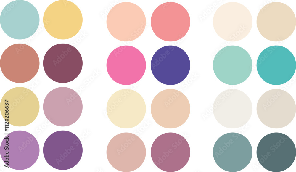 set of different color fill round shape pallets. random colors. vector-illustration set of different color fill round shape pallets. random colors. vector-illustration
