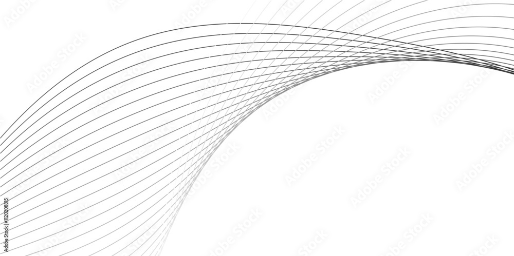 Naklejka premium Abstract color smooth stripe dynamic wave line on a white stylized line art background. Design element technology suit for banner, poster, cover, brochure, flyer, website. vector illustration