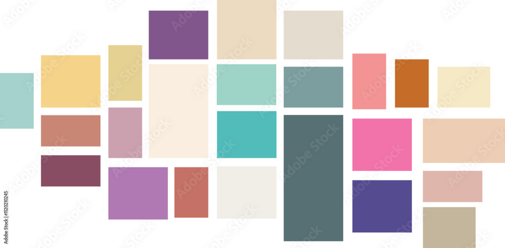 set of different color fill round shape pallets. random colors. vector-illustration