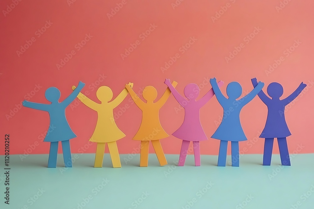Pastel Paper People Teamwork and Hope Pastel Paper People Teamwork and Hope