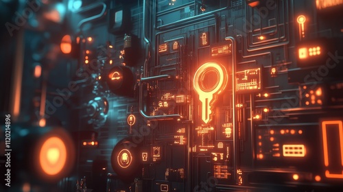 A digital key unlocking a vault filled with glowing ideas and innovation icons