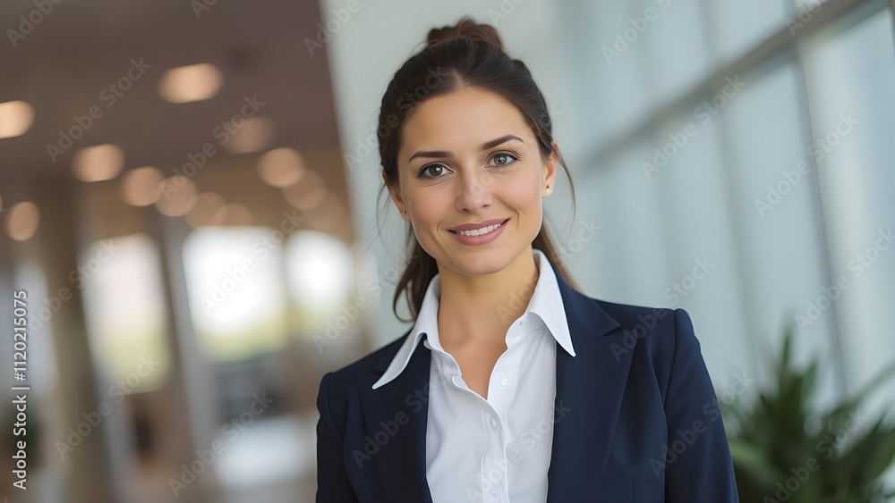 Confident Young Businesswoman in a Professional Office Setting Confident Young Businesswoman in a Professional Office Setting