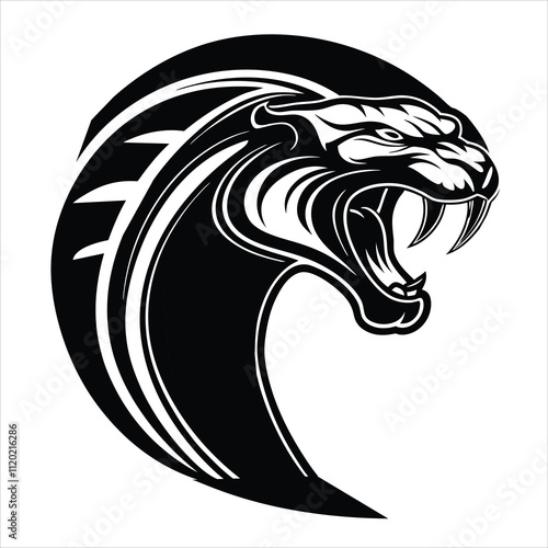 A silhouette panther head logo  photo