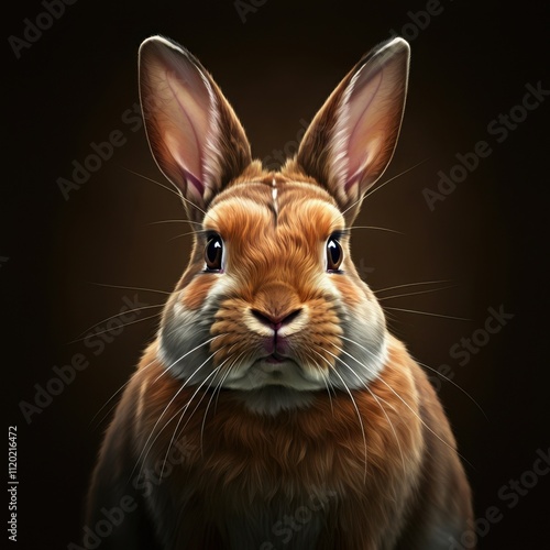 rabbit on a black background