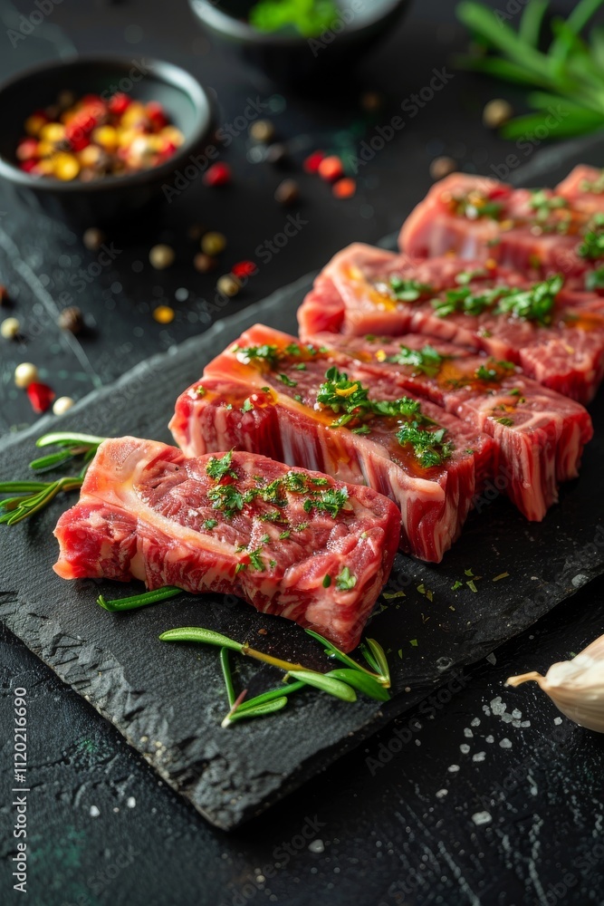Sliced marinated beef cooked with onions and garlic Sliced marinated beef cooked with onions and garlic