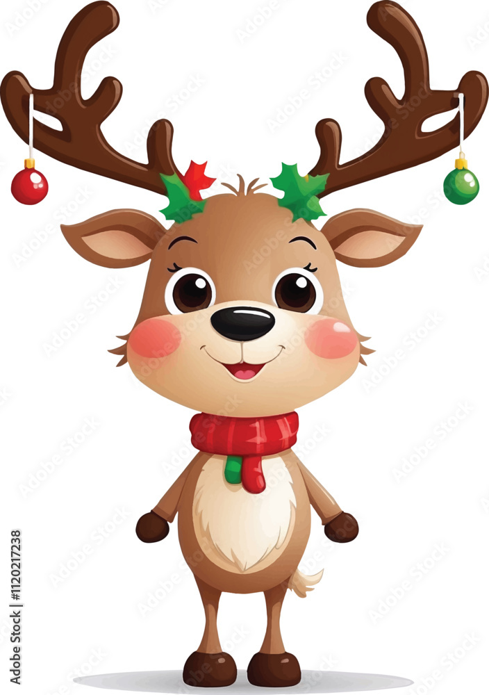 Fototapeta premium Christmas Cute Reindeer clipart