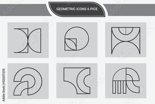 Abstract symbols . vector elements. Geometric icons. Brutalist And Modern abstract graphic design Different quality geometric formal shape . Hexagon, star, triangle, moon on white background 

