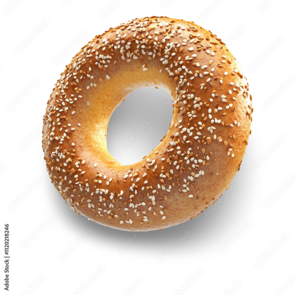 Delicious and Golden Bagel with Sesame Seeds Perfect for Breakfast and Snacks Delicious and Golden Bagel with Sesame Seeds Perfect for Breakfast and Snacks