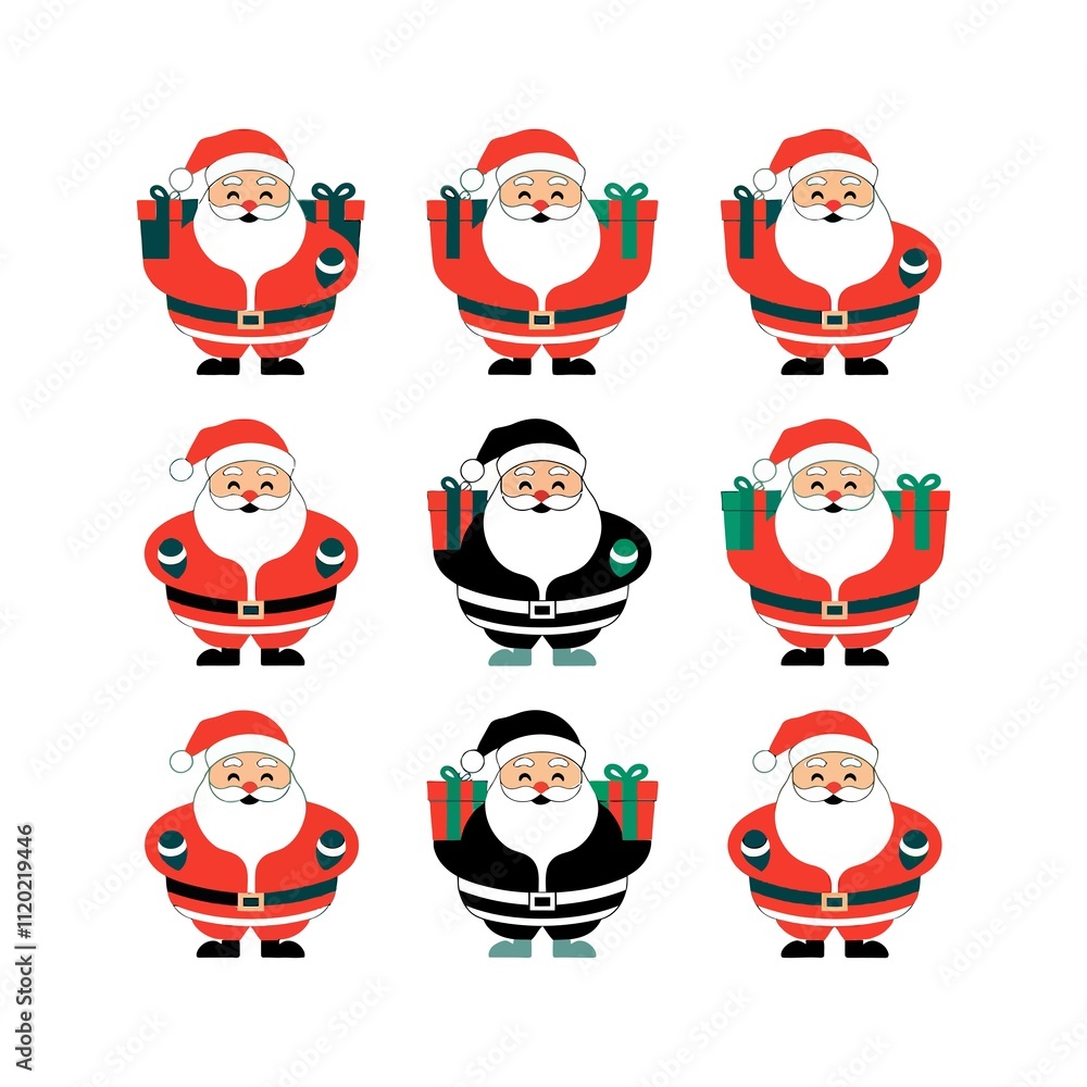 Santa Claus Collection Vector Artwork for Christmas Cards, Gifts, and Holiday Branding. Santa Claus Collection Vector Artwork for Christmas Cards, Gifts, and Holiday Branding.