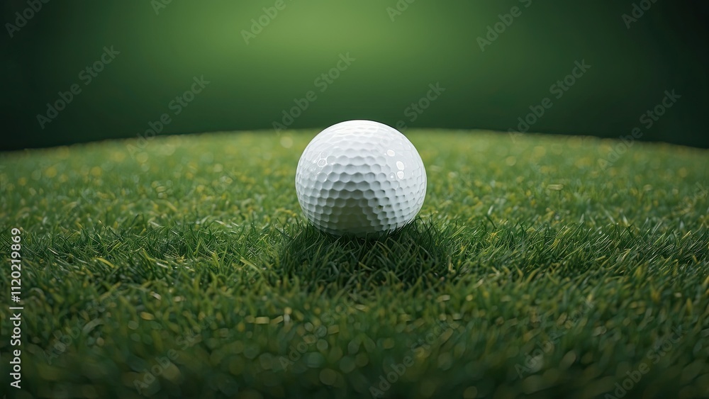 Bird's Eye View of a Golf Ball on Grass