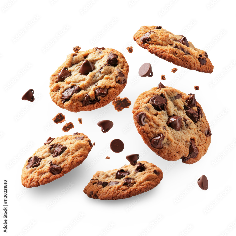 Deliciously Baked Chocolate Chip Cookies with Melting Chocolate Bits and Crumbly Texture Deliciously Baked Chocolate Chip Cookies with Melting Chocolate Bits and Crumbly Texture