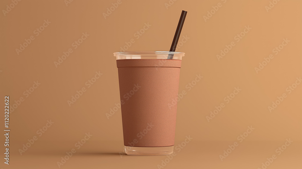 mocha mousse bubble tea in a disposable cup, perfectly embodying modern, stylish refreshment options, color of the year 2025 mocha mousse bubble tea in a disposable cup, perfectly embodying modern, stylish refreshment options, color of the year 2025