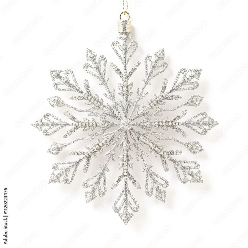 Silver Glitter Snowflake Ornament Silver Glitter Snowflake Ornament