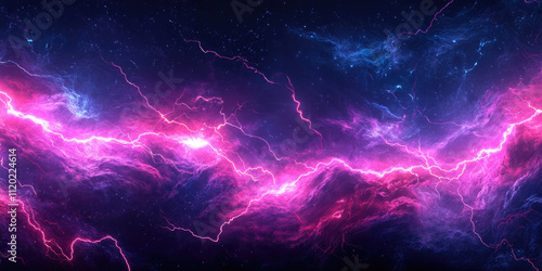 Electric Thunder Lightning Bolts Background, Dramatic Lightning Strikes with Powerful Electric Energy