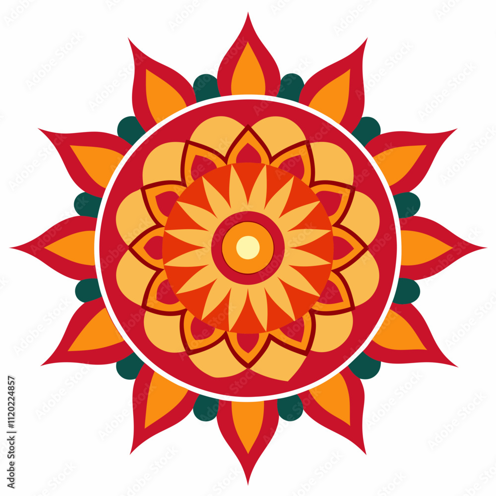 Symmetrical Indian Mandala Vector Design. Symmetrical Indian Mandala Vector Design.