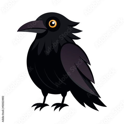 Print crow bird vector